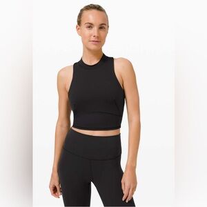 Lululemon Everlux and Mesh Cropped Tank Black Women’s Tank Bra Size 4
